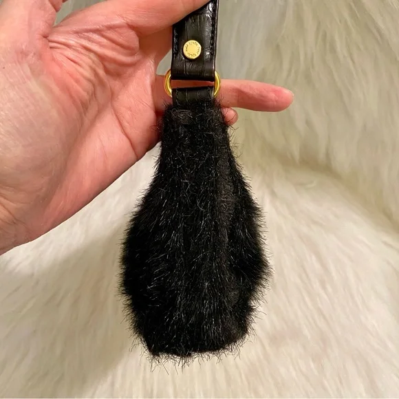 Kate Spade Black Faux Fur Shoulder Bag - Picture 5 of 7